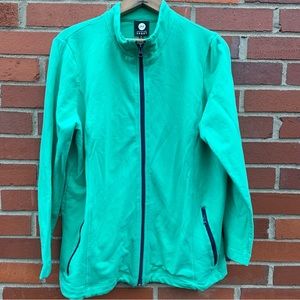 Jones New York Sport lime green lightweight zippered jacket- 1X